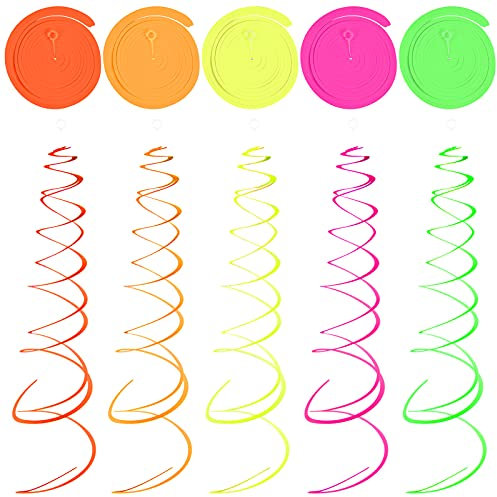 Jinlaili 10 Stk Hängende Spiralen Girlande, Fluoreszierend Deckenhänger Spiral, Deckenhänger Girlande Mehrfarbige, Luftschlangen Geburtstag, Partydekoration für Hochzeiten, Geburtstag, Weihnachten