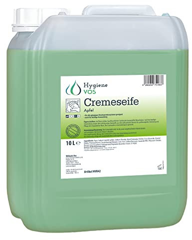 Hygiene VOS Cremeseife Apfel 10 Liter milde Waschlotion Seifencreme für alle gängigen Druckspendersysteme und Seifenspender