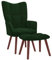 vidaXL Chaise de Relaxation avec Repose-Pied Fauteuil de Détente Siège de Relaxation Chaise de Détente Salon Salle de Séjour Vert Foncé Velours