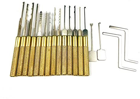 18pcs Dimple Lock Pick Tools with Round Handle,Pick UK Door Lock Quickly