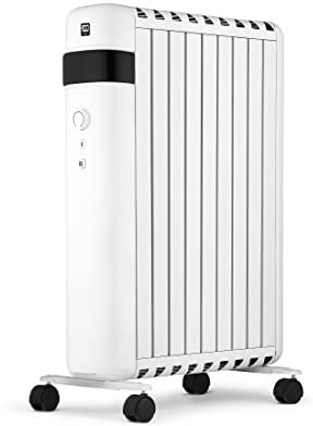 SHX Ölfreier Radiator 2000W SHX30ROF2000 – 2000 Watt, Heizkörper elektrisch mit 2 Heizstufen, Energiesparmodus, Thermostat, Auto-Abschaltung, Kippschutz, Glänzend-weiß