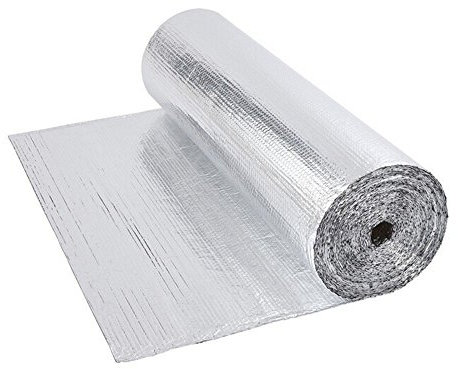 0.6×5m Aluminum Insulation Roll Double Foil Single Layer Air Bubble Roll for Roof /Loft /Wall /Home /Caravan (0.6*5m)