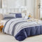 Tokokimo Housse de Couette 200x200 avec 2 Taies d'oreiller 65x65 cm - Design Bohémien - Parure de lit 200x200 cm - 100% Microfibre Housse Couette avec Fermetures éclair, Bleu Rayures