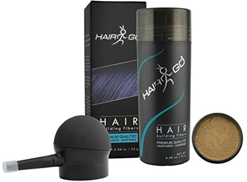 HAIR GO Premium Schütthaar + APPLIKATOR SPARSET zur Haarverdichtung Schütthaar Streuhaar Haarverdichter Haarausfall (mittelblond)