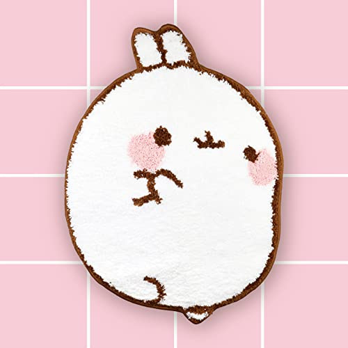 6vibes Molang Badezimmerteppich - Badematte rutschfest - Extra saugfähiger Badvorleger 55 x 75 cm - Super weicher Duschvorleger - waschbar mit Waschmaschine - Geschenk und Fanartikel