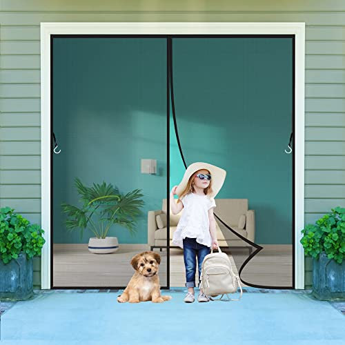Kit Zanzariera Per Finestra Grande Misura 160x235cm Adesiva Con Nastro, Zanzariere Magnetiche Tenda Rete Anti Zanzare Insetti, Nero, Personalizzabile