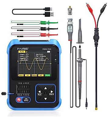 rongweiwang DSO-TC3 Tester Portable Digital Oscilloscope Detector Multi-function Signal Generator 500kHz Bandwidth Transistor, High Configuration