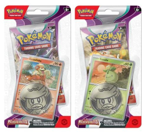 Pokemon TCG: Scarlet & Violet - Paldea Evolved Checklane Blister (Growlithe and Smoliv)