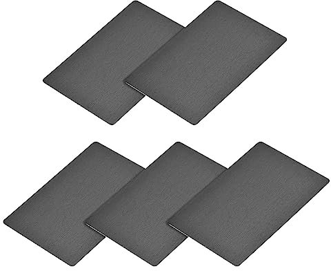 METALLIXITY En Blanco Metal Tarjeta (80mm x 50mm x 0,5mm) 5uds, Anodizado Aluminio Identificación Placa - para Hogar Interior Bricolaje Señalización Grabado, Negro