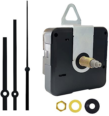 DEEWISH Quarz Uhrwerk für DIY-Wanduhren, batteriebetriebener Ersatz Mechanismus, Gesamtschaftlänge 20 mm (25/32 Zoll), Schwarze Zeiger A