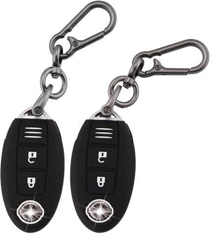 ERMWALR 2 pièces Coque Porte-clés pour Nissan avec Porte-clés pour Nissan 350Z Qashqai Murano X-Trail Kicks Tiida Micra Pathfinder Note Juke 3 Boutons étui Porte-clés Lot de 2 (Nisn-3-BB)