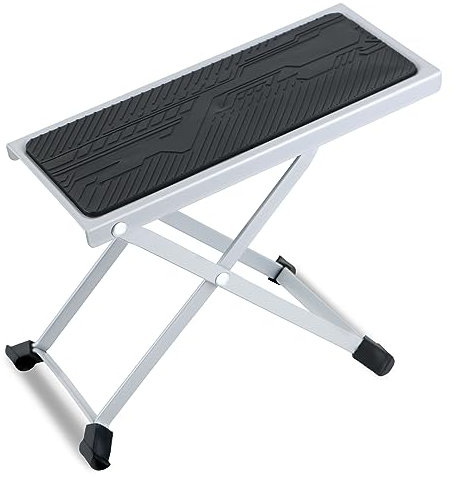EASTROCK Gitarre Fußbank Nagelloses Design Fußstütze Hocker für Klassische,AkustischeElektrische Gitarre höhenverstellbar Einstellbar Stabil Fußstuhl Ausgezeichnete professionelle Leistung(Silber)