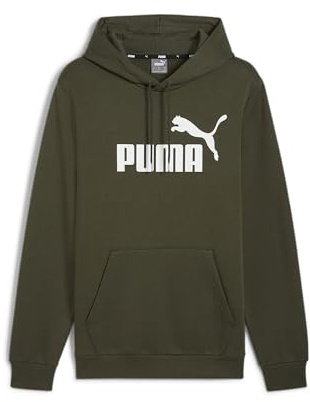 PUMA Herren Big Logo Hoodie FL (S) Sweat, Dark Olive Green, L EU