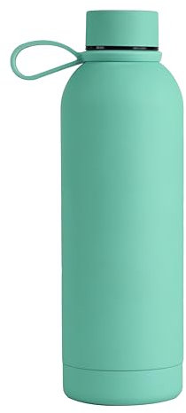 Borraccia Memotak Bottle Soft Touch Verde Acqua 500 ml personalizzabile STAMPA UV | Bottiglia isolata a tenuta stagna per Sport, Bambino, Bambina | 24 ore freddo & 12 ore caldo