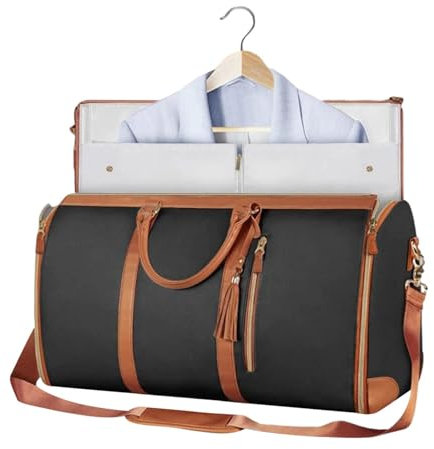 Anzugtasche Wandelbarer Kleidersack Für Reisen, Handgepäck Kleidertasche, Umwandelbare Anzug Reisetasche Für Damen Mit Tasche, Weekender Nachttasche Mit Schuhbeutel,Tragetasche Aus PU Leder Für Koffer