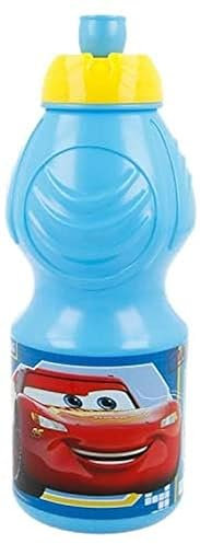ALMACENESADAN, 4940, Pack vuelta al cole, regalo navidad; compuesto por Botella sport 400ml multicolor, producto reutilizable, sin BPA; de la licencia (cars azul)