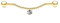 viva-adorno Industrial Piercing Scaffold Kette Kettchen Anhänger Kristall Opal Ohr Piercing gold Z572, Gold einfach Zirkonia