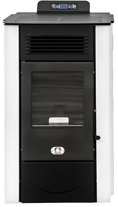 STUFE A PELLET ITALIA Colorado 12 Kw 5 Stelle WiFi - Stufa ad Aria Ventilata Efficienza 91% Scalda 120m² Autonomia 15H Certificata 5 Stelle 5 Velocità e Potenze Programmabile Garanzia 24 Mesi Bianco