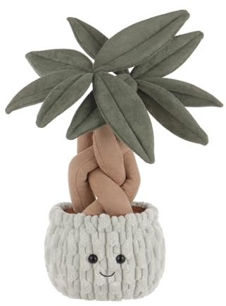 Apricot Lamb Potted Money Tree Plant Plush Stuffed Animals for Kids, Soft Cute Plush Toys for Baby Girl and Boy, Fluffy Potted Money Tree Plant Green