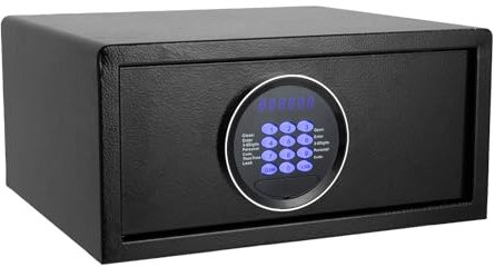 Coffre-fort avec serrure intelligente, petit compartiment coffre-fort avec LED, montage mural au sol, coffre-fort pour la maison, noir