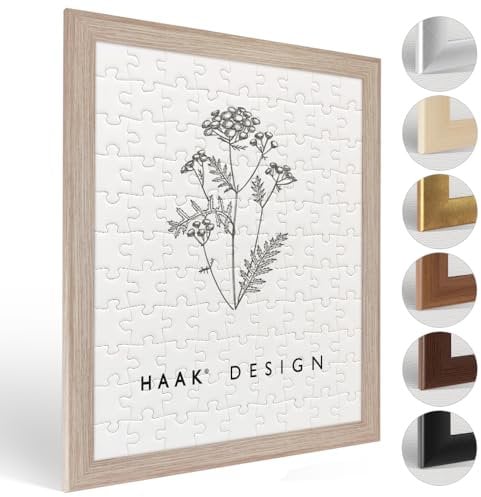 Haak Puzzlerahmen Klassik Sonoma Eiche (Dekor) 80 X 121 cm (ca. 3000 Teile) Bilderrahmen Rahmen für Puzzle
