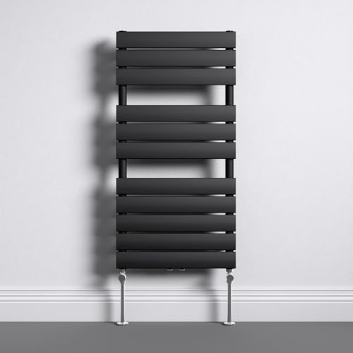 Mai & Mai Radiator Wall Mounted | Heated Towel Rail Bathroom Radiator | Flat Panel Central Heating | HxW:100x50cm | Anthracite Bathroom Radiator FH