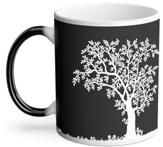 Thermoreagierende Tasse Magische Tasse – Zeichnung Sakura-Baum Silhouette Japan – 325 ml
