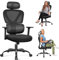 PEAKLIMB Bürostuhl Ergonomisch,schreibtischstuhl mit Verstellbarer Kopfstütze,3D Armlehnen,liegefunktion (90°-135°) bürostuhl ergonomisch testsieger 150 kg,