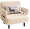 Schlafsessel Klappbar Gästebett, Sessel mit Schlaffunktion mit Seitentasche, Verstellbarer Einzelsessel für Kleinen Raum, Wohnzimmer(Beige)