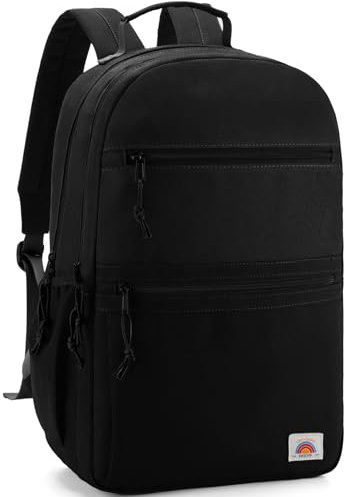 VASCHY School Bag, Lightweight Classic Backpack Cute Aesthetic Bookbag Daypack for Teen Boys Girls Traveling/Gym/Middle School Black