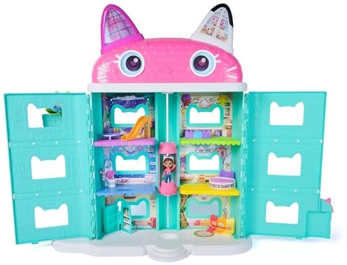 Gabby et la Maison Magique Le Film - Gabby Dollhouse - Maison De Poupée Interactive 60 Cm De Haut avec 1 Figurine Et 15 Accessoires - Dessin Animé Jouet - Jouet Enfant 3 Ans Et +