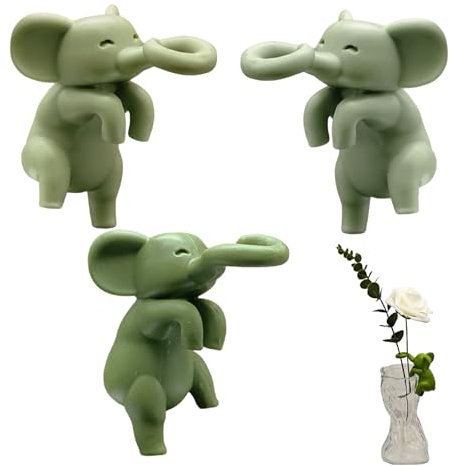 Plant Propagation Buddy & Elephant Shaped Plant Support Structures (3-Pack) – Durable TPR, Waterproof Design for Indoor Plants & Propagating Cuttings, Gift for Plant Lovers/Gardeners, 3 Colors