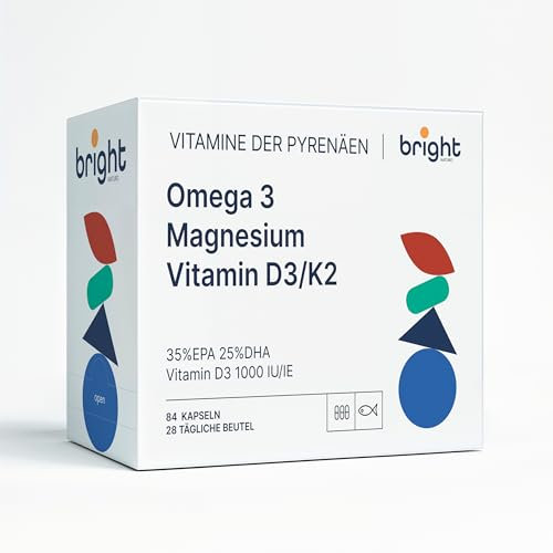 Omega 3 Magnesium Vitamin D3 K2 2000 ie – Altersmanagement, 3 Ergänzungen in 1 Paket für Gesundheit und Wohlbefinden I 28 Tagesdosen