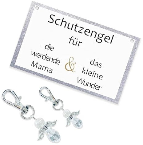 Yphzmtz Schutzengel Schlüsselanhänger für werdende Mütter - Ideales Babyparty-Geschenk mit Glücksbringer - Personalisierbarer Schlüsselring für kleine Wunder