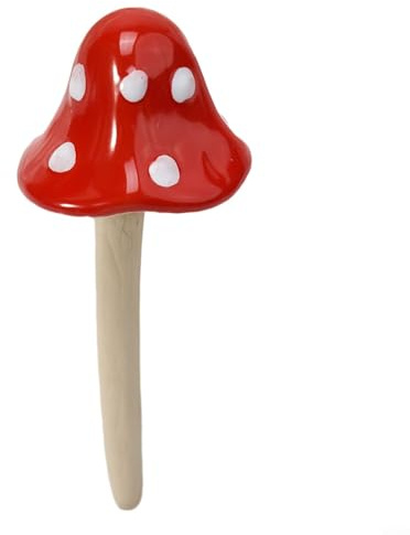 Jotekonoby Gartenornamente, Porzellan-Fliegenpilze, Feen-Pilze, Keramik-Rasendekoration, roter 15 cm hoher Ton, handgefertigt, einzigartige Outdoor-Dekorationen