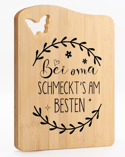 Oma Geschenk Geburtstag, Bambus Schneidebrett Geschenk für Oma