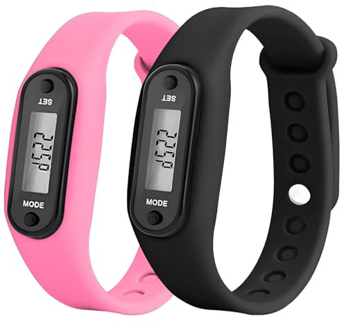 2 PCS Step Counter for Walking, Pedometer Watch for Women Men, 3 Adjustable Modes