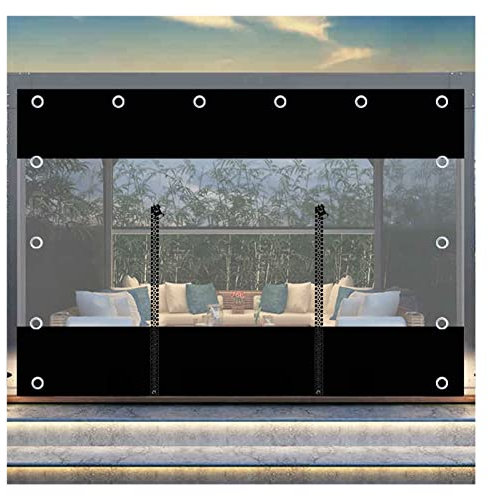 AGLZWY Rideau pour Pergola Bache Transparente avec Oeillets pour Carports, Pavillons, Jardins, Bâche Protection Tissu avec Fermeture Éclair, Crochets(4.92x6.56ft/1.5x2m)