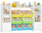 FOREHILL Kinderregal mit 8 bunten Boxen Kinderzimmer Möbel Holz Bücherregal für Kinder Kinderzimmer Aufbewahrungsbox Kinderschrank mit Spielzeugkiste 138,8 x 94,3 x29,6 cm weiß mit grün