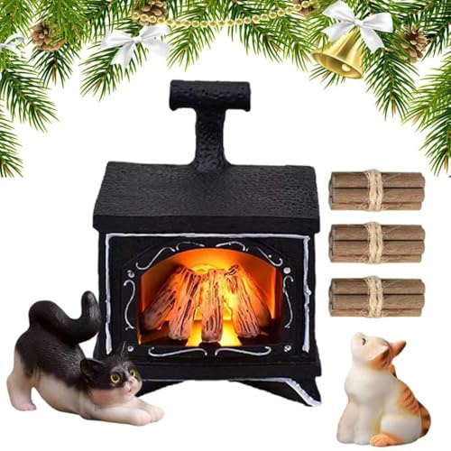Aomantic Sarl Weihnachten Wichtel Zubehör LED-Lagerfeuer, Weihnachten Lagerfeuer Krippe Zubehö, Mini Lagerfeuer Wichtelzubehör, LED-Lagerfeuer Miniatur Stadtflamme, für Wichteltür Weihnachten Deko