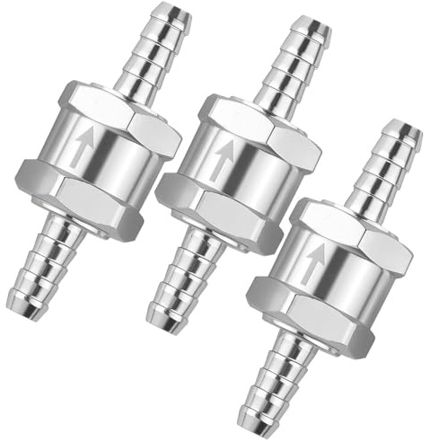 3Pcs 8mm Aluminium One Way Non Return Valve Non-Return Check Valve