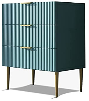 Nachttisch Mit 3 Schubladen, Leichter Luxus-Nachttisch Mit Klavierlackierung, Beistelltisch Mit Stauraum for Schlafzimmer Oder Wohnzimmer (60 × 40 × 74,6 cm)