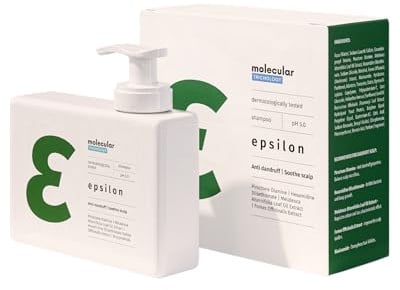 Molecular Trichology Shampoo gegen Schuppen, beruhigt Juckreiz | Haarshampoo Damen und Herren Haarwaschmittel, pH 5.0-250 ml Epsilon