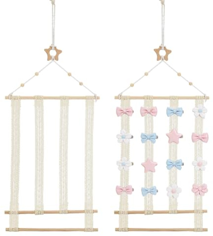AHANDMAKER 2 Pack Hair Bows Holder Organizer Wall Hair Clips Hanger Hairs Clips Headband Organizer Storage Hairclips Hanger Storage Wall Hanging Decor for Nursery Toddler Room Decor