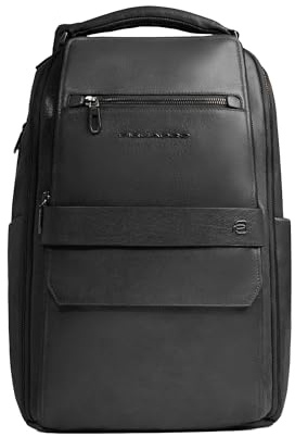 Piquadro Personalisierbarer Reiserucksack mit Laptop-Fach Mann Leder schwarz