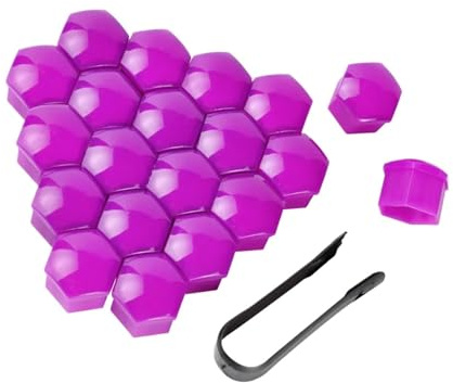 JFGCTYHXY Radmutterabdeckung, 20 Stück Autoschrauben Felgen Außendekoration Spezialhülsenschutz Staubdicht(Purple,21MM)