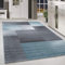 HomebyHome Teppich Wohnzimmer 80x150 cm Läufer Grau und Blau Kariert Design - Schlafzimmer Teppich Kurzflor Extra Weich Pflegeleicht Teppiche Waschbar für Küche - Carpet Living Room