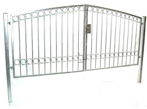 Stahl Gartentor Tor Doppelflügeltor G1 inkl. Pfosten Einfahrtstor Hoftor Zauntor S-Tor 350x160 AWZ