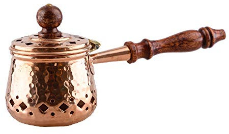 NKlaus cazo de Incienso Antiguo de Cobre con Mango de Madera para Mezcla de Incienso Quemador de Incienso Limpieza de la casa Trabajo Manual 2837