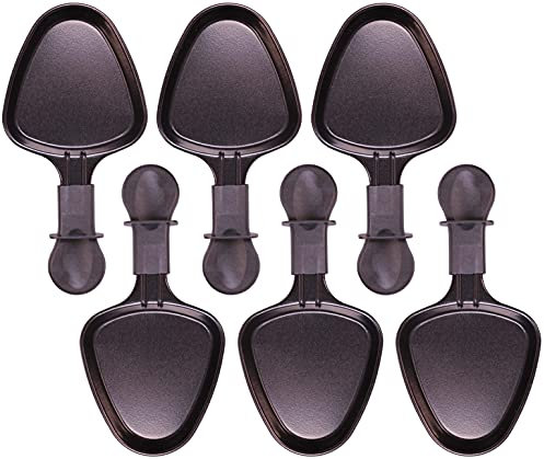 Lot de 6 poêlons à raclette ovales 27041 (L x l x H) : 10,5 x 10 x 1,4 cm (poêle) - Longueur totale : 19,7 cm - Passe au lave-vaisselle - Compatible avec Klarstein/Princess/Tistar/Tefal comme XA400102